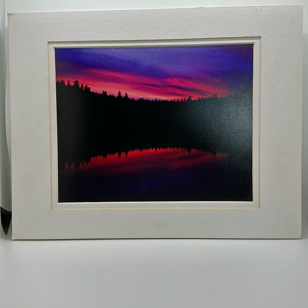 Beaver Lake Sunset Matted Photo